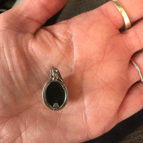 Vintage Amber & Sterling Silver Pendant - Picture 6 of 10